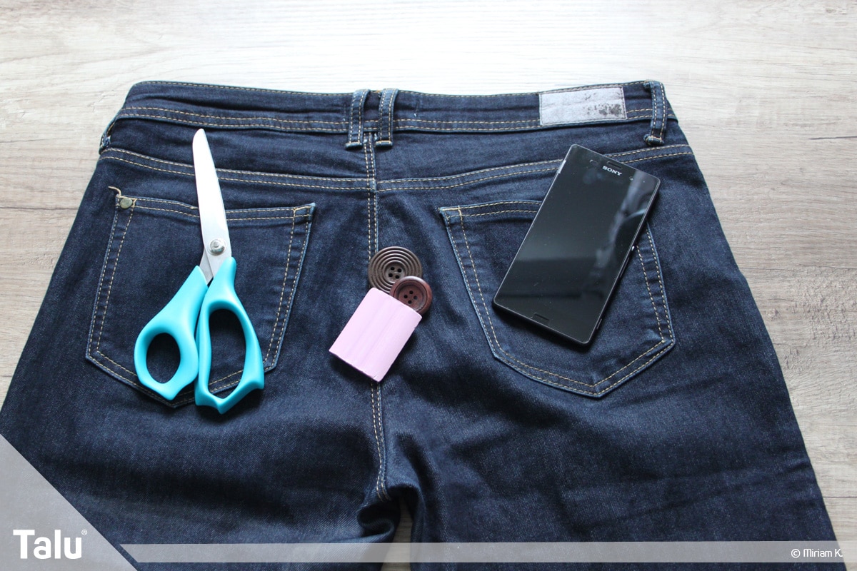 Upcycling Jeans, Handytasche nähen, Material