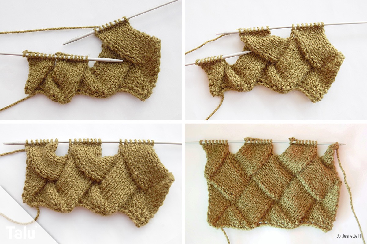 Entrelac-Muster stricken