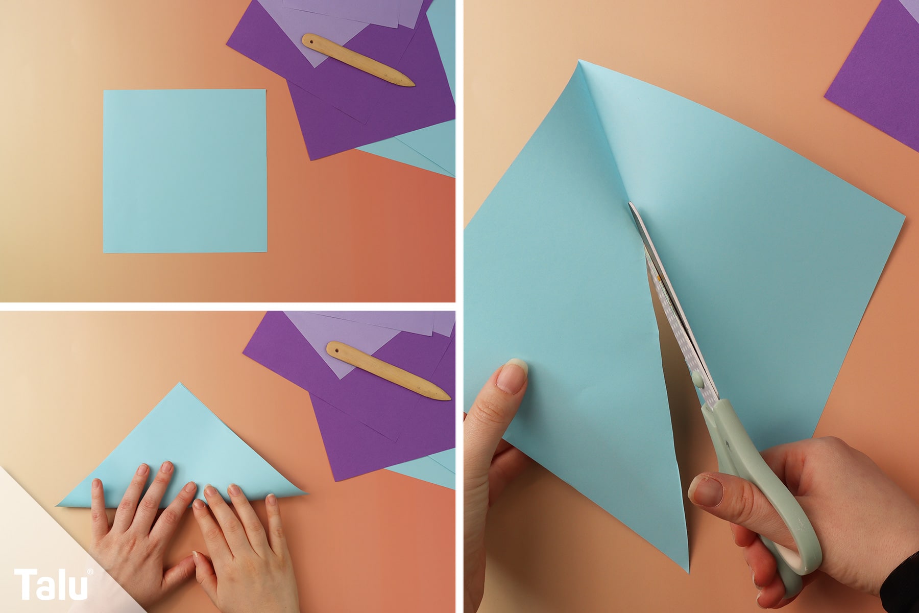 Origami Muschel falten